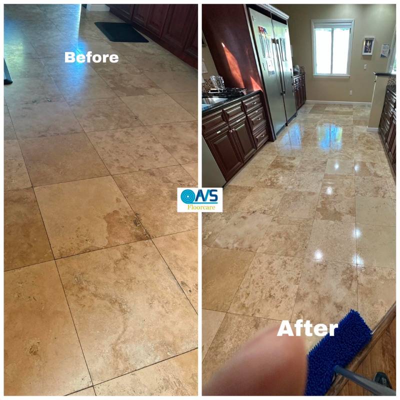 Natural Stone Cleaning Before After